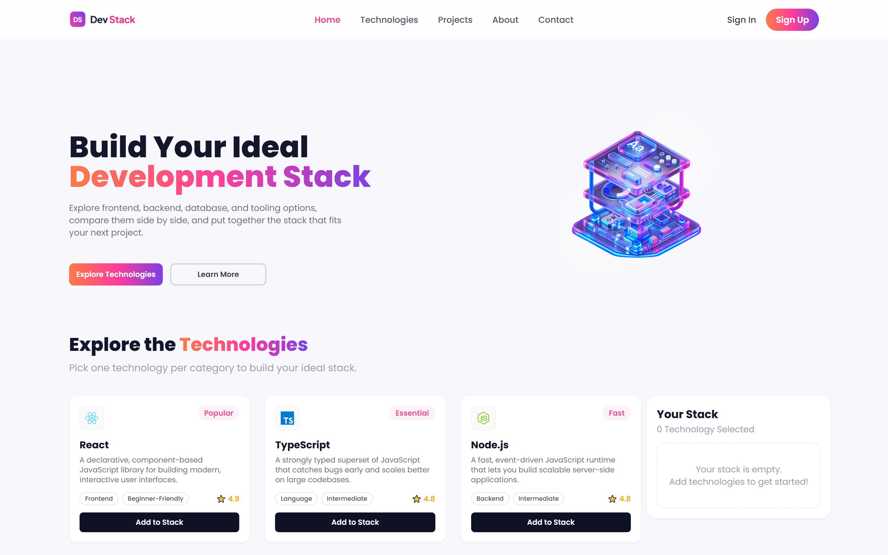 Dev Stack screenshot